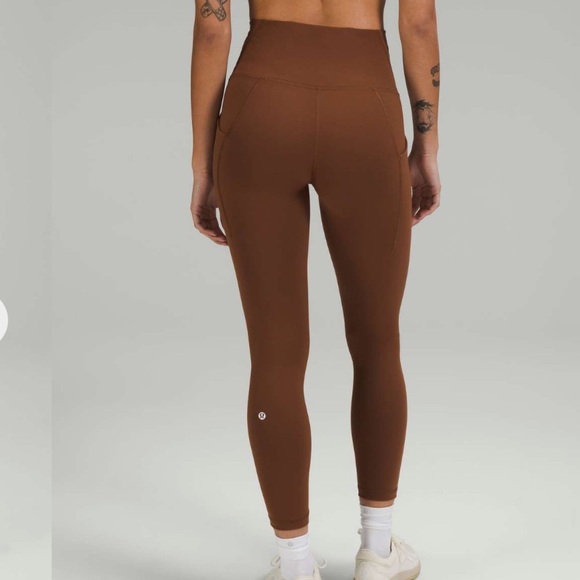 Lululemon Wunder Train High-Rise Tight with Pockets 25" Everlux Roasted Brown 2 - Picture 3 of 10